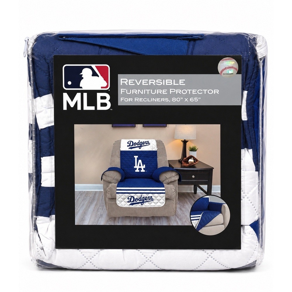 MLB Los Angeles Dodgers Reversible Recliner Furniture Protector 80x65 New